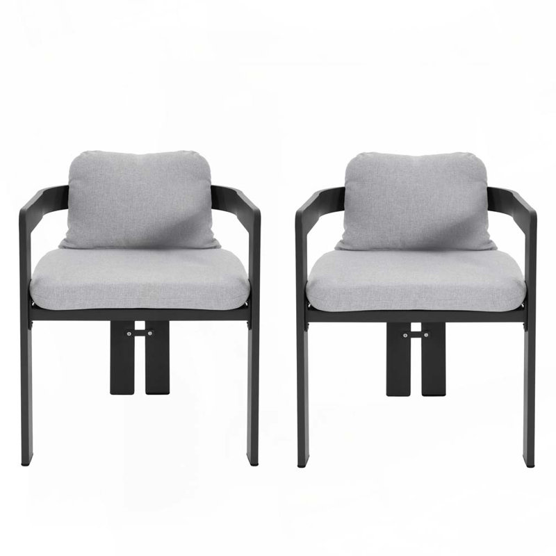 Chaise de patio d'extérieur en aluminium, Gris clair