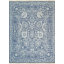 Blue Hand-Knotted Wool Bamboo Silk Framed Floral Garden Geometric Modern Contemporary Carpet Rug
