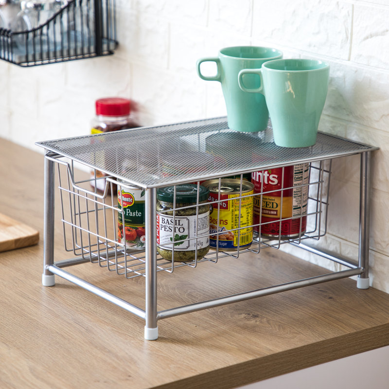 Skillman Steel Cabinet Shelving Rack, Satin Nickel