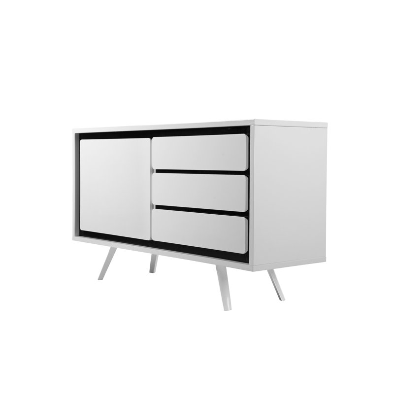 Maison 59'' Sideboard, White/Black