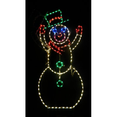 Large Basic Snowman Christmas Holiday Lighted Display