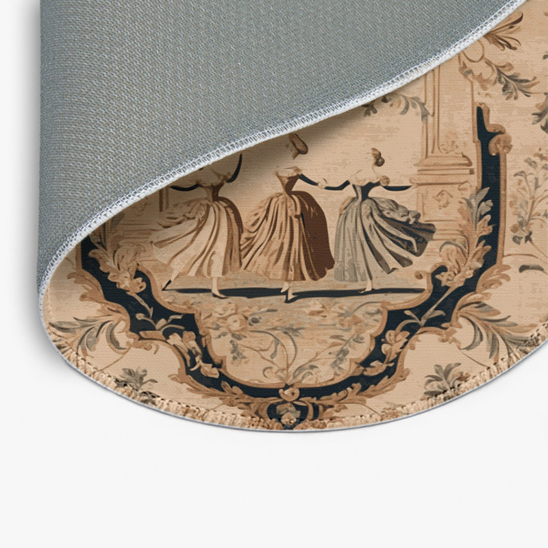 Tapis d'intérieur et d'extérieur brun français, Rond 5 pi