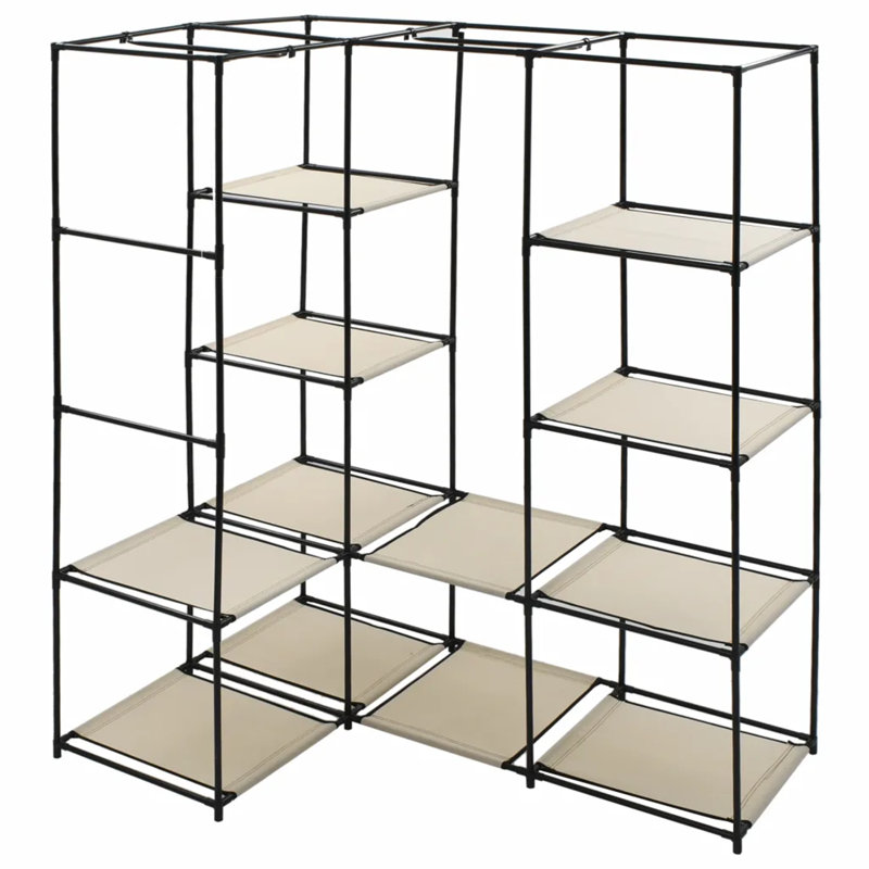 Pridemore 130cm Portable Wardrobe, Cream
