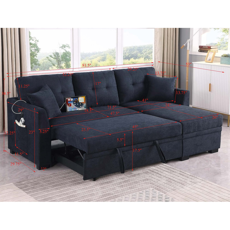 Versatile Plush Sofa Bed with Sturdy Legs for Relaxing Moments