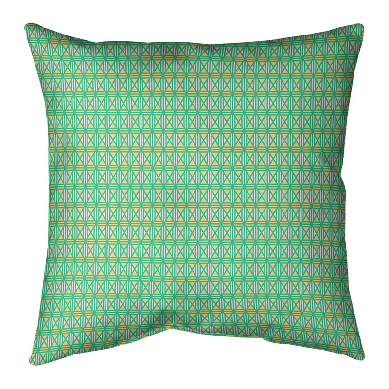 Oreiller Katelyn Elizabeth, Polyester/ Bourre en polyester, 26 po x 26 po, Vert/jaune