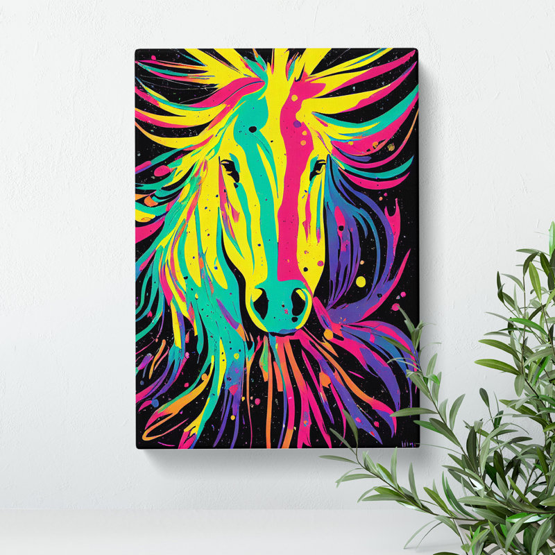Splashed Horse No.5 Abstract - Wrapped Canvas Print, 50cm H x 35cm W x 3cm D