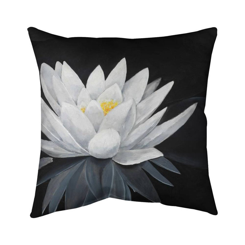 Lotus flower with reflection - 16"x16" Throw pillow cover - Poly twill - Print on demand