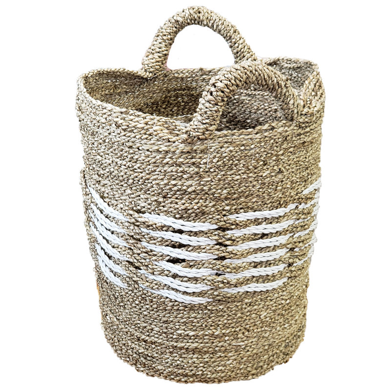 Breakwater Bay Seagrass Decorative Basket, 17" H x 12" W x 12" D
