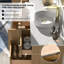 Meuble-lavabo mural 84 po avec comptoir en pierre de quartz blanc et double vasque ronde en céramique