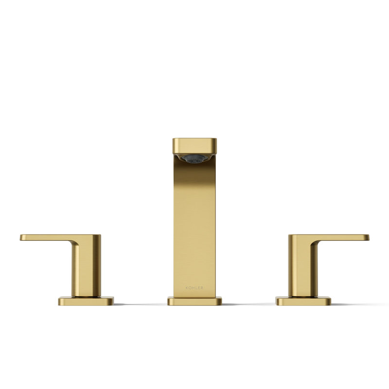 Parallel™Widespread Bathroom Faucet, 3-Hole Two Lever Handle Bathroom Sink Faucet, 1.2 GPM, Vibrant Brushed Moderne Brass