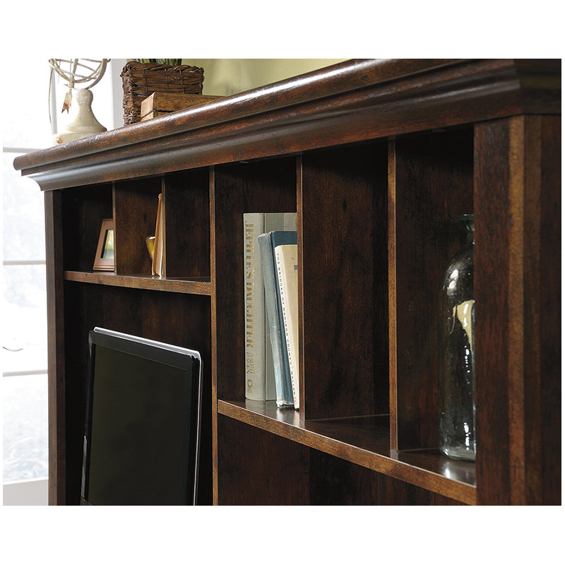 Computer Desk with Hutch, Brown, 57.36" H x 62.21" W x 23.5" D