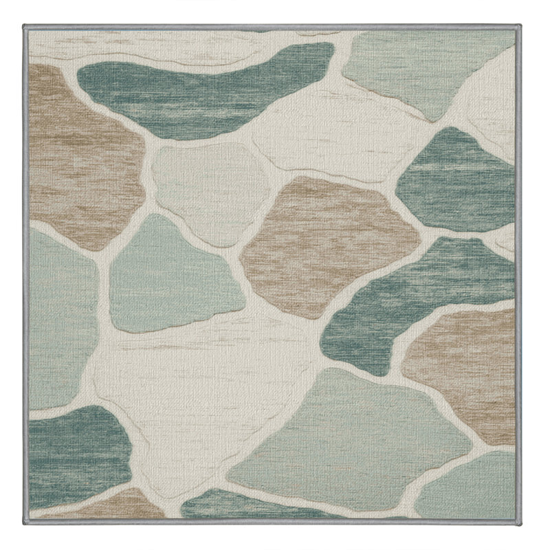  Tapis bord de mer lavable de la collection Glass Glass, Carré 4 pi