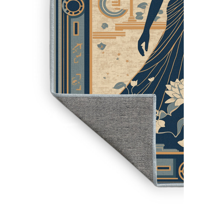 Tapis chic et luxueux lavable à la machine Hamilton Isis, 7 x 9