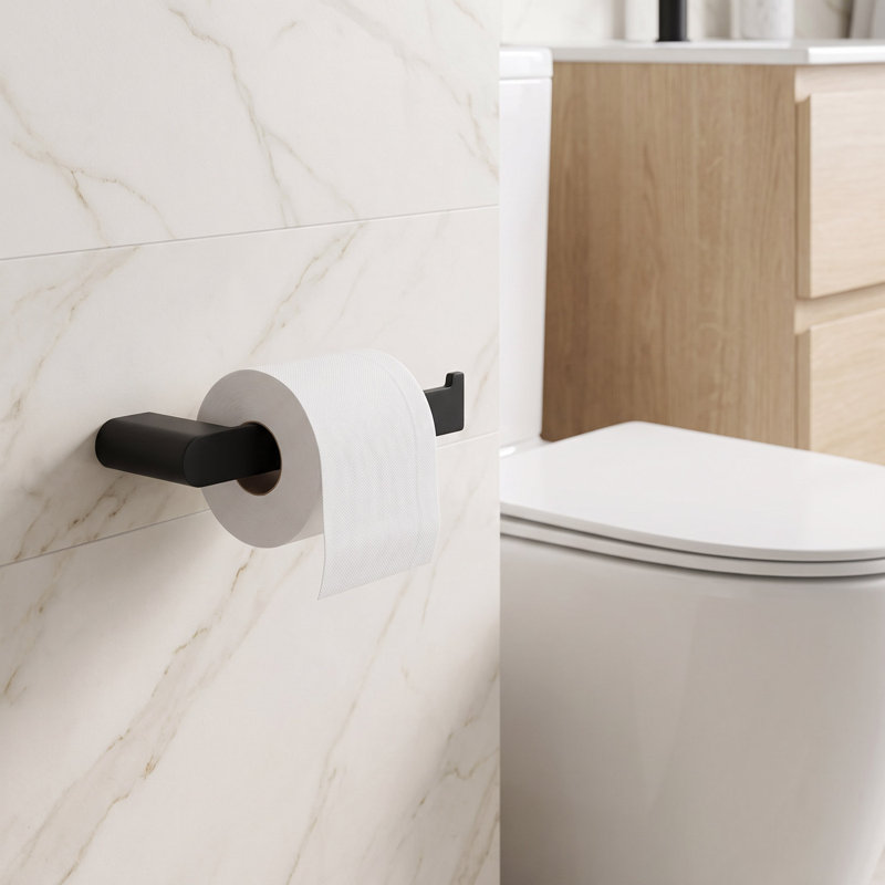 Linear Wall Mounted Toilet Paper Holder, Black