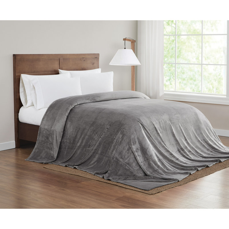 Couverture en velours, gris
