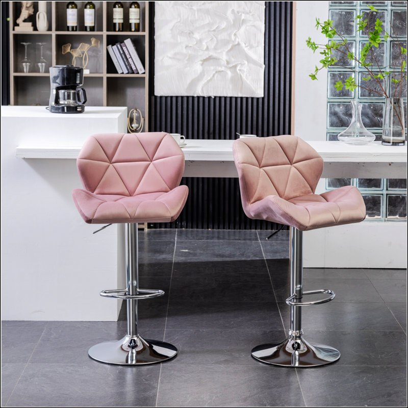 Tabouret de bar pivotant en velours