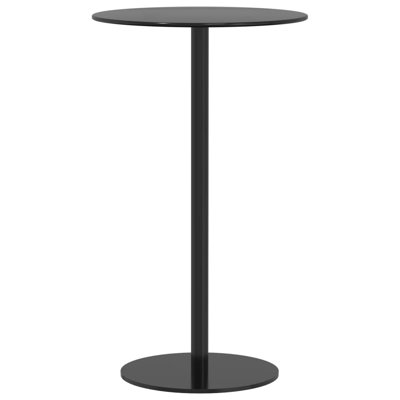 vidaXL Garden Table Black Powder-Coated Steel Medium Durable