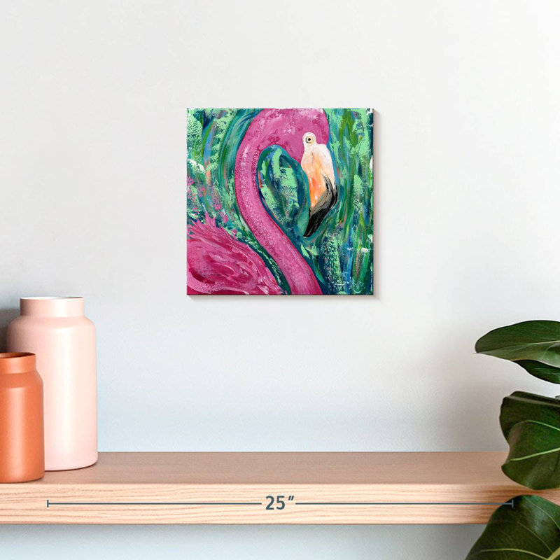 Portrait de flamant rose Brampt, H 10 po x l 10 po