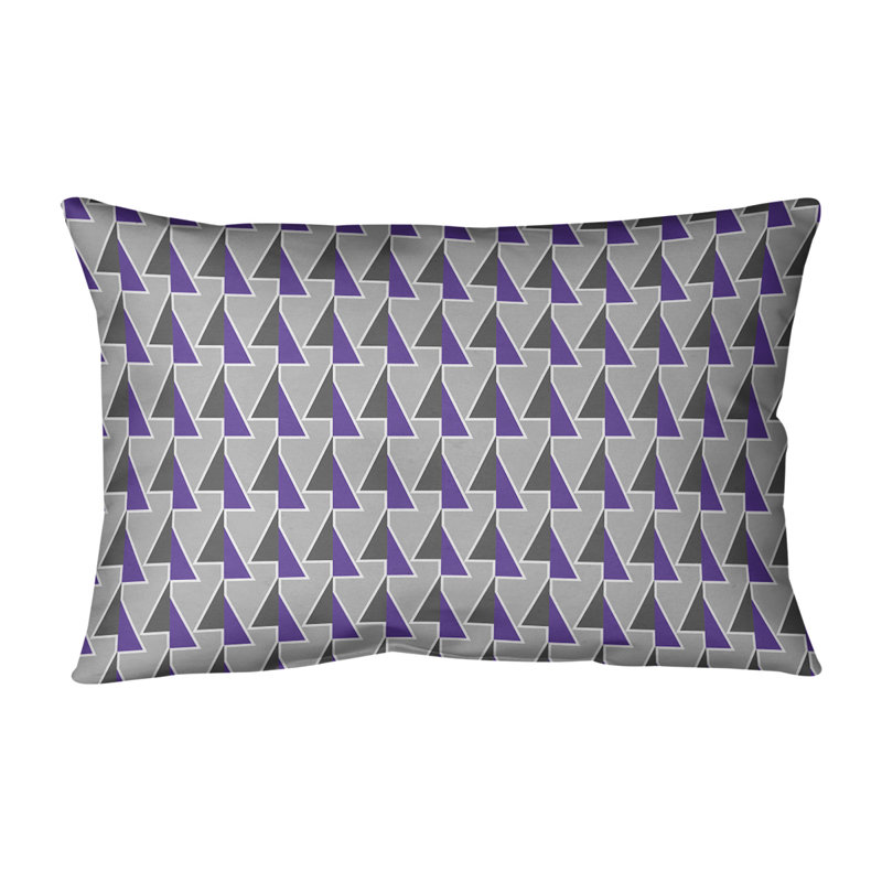 Coussin lombaire à motif de flèches changeées, H 14 po x l 20 po, Polyester / Bourre en polyester, Violet