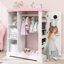 Armoire pour enfants avec armoire à bijoux, rangement avec miroir et tablettes pour enfants