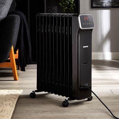GEEPAS Oil Filled Radiator Heater | Portable Electric Heater 3 Heat Settings | Adjustable Thermostat Safety Cut-off Overheat Protection Energy Efficient Heating | 2 Year Warranty