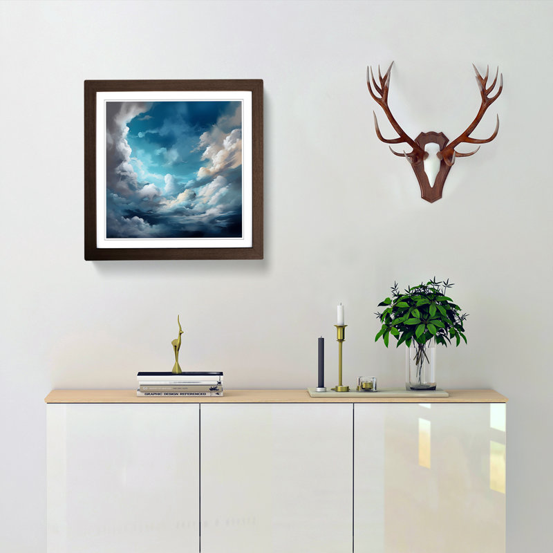 Cloudy Sky Digital Art - Framed Print, Walnut
