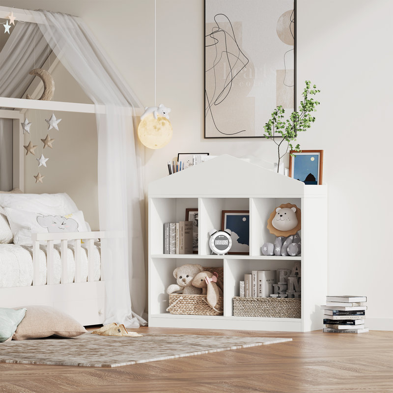 Bibliothèque pour enfants avec rangement pour jouets, 5 casiers, bibliothèque, armoire pour tout-petits
