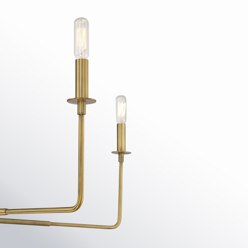 Lustre classique en laiton chaud à 6 lumières de style bougie Alysa, Laiton chaleureux