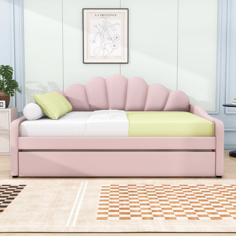  Structure de lit de jour Tamez, Rose