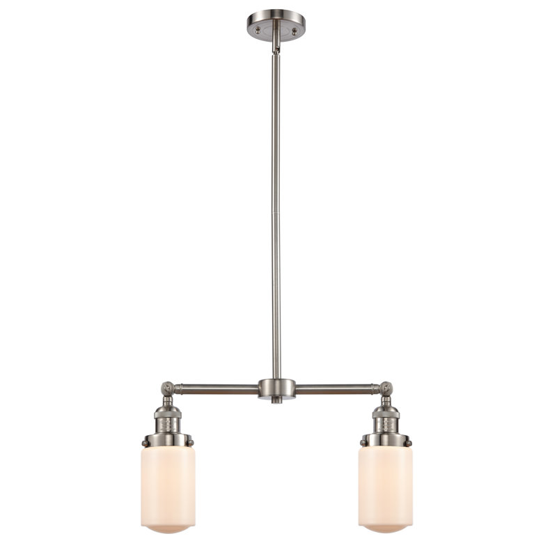Saroyan 2 - Light Kitchen Island Pendant, Matte White, Brushed Satin Nickel