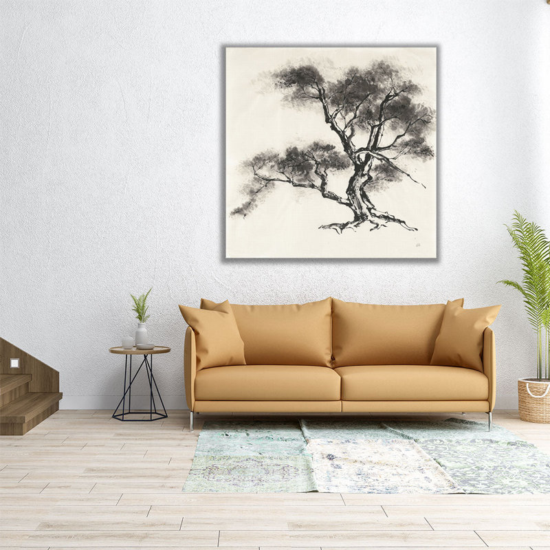 Sumi Tree II - reproduction d'art sur toile, H 12 po x l 12 po