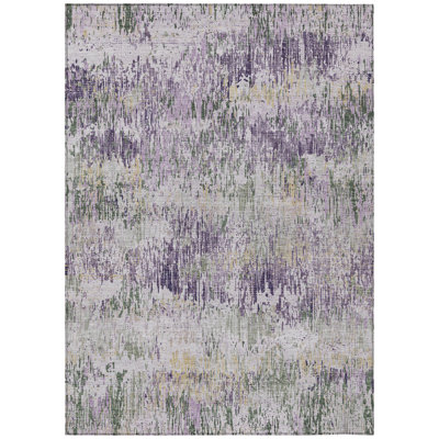 Tapis lavable rayé mauve 9 'X 12'