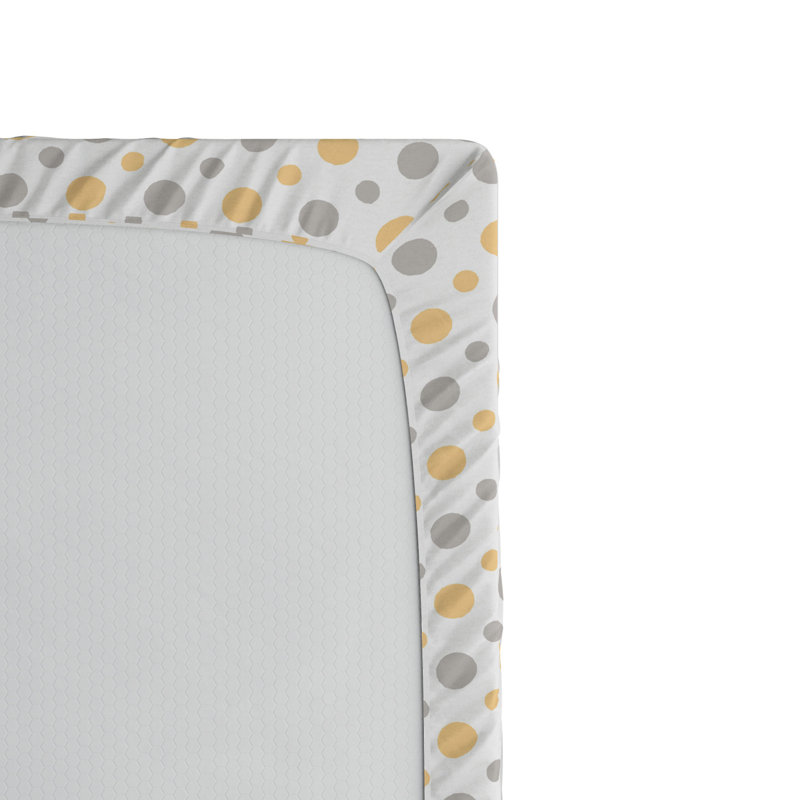 Microfiber Polka Dots Fitted Sheet, Queen Fitted Sheet, Gray/Beige Polka Dot