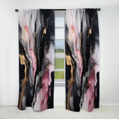 Rideau noir occultant Marble Splash II - 1 panneau