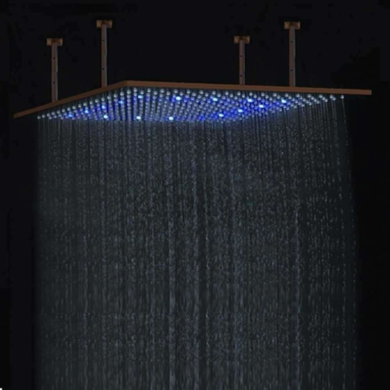 Pomme de douche à DEL 16 po x 31 po Fontana - Bronze huilé - lumières à température variable