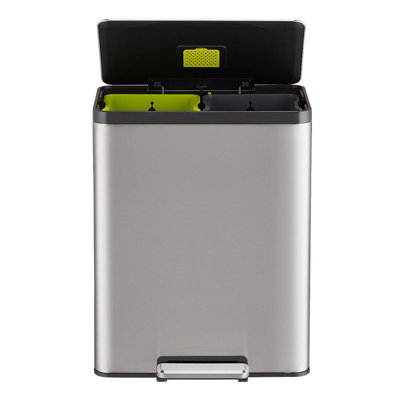 Poubelle à pédale 15,8 gallons à double recyclage