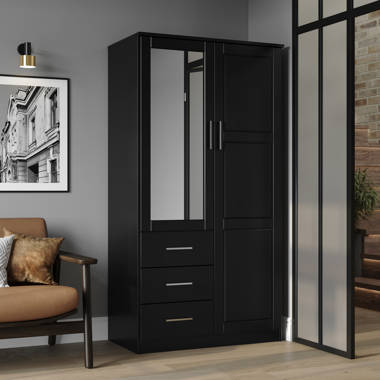 Latitude Run® Metro 100% Solid Wood 2-door Wardrobe Armoire