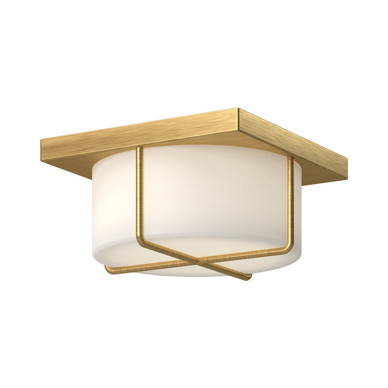 Plafonnier encastré à DEL Regalo, Or brossé, H 5,63 po x l 10,13 po x P 10,13 po