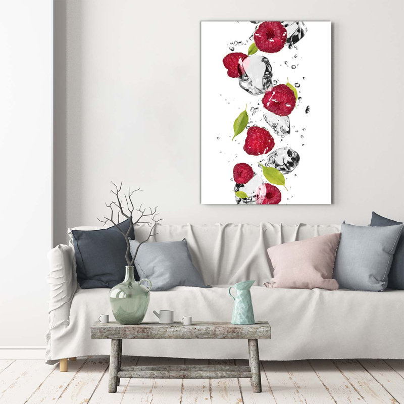 Raspberry And Water - Wrapped Canvas Print