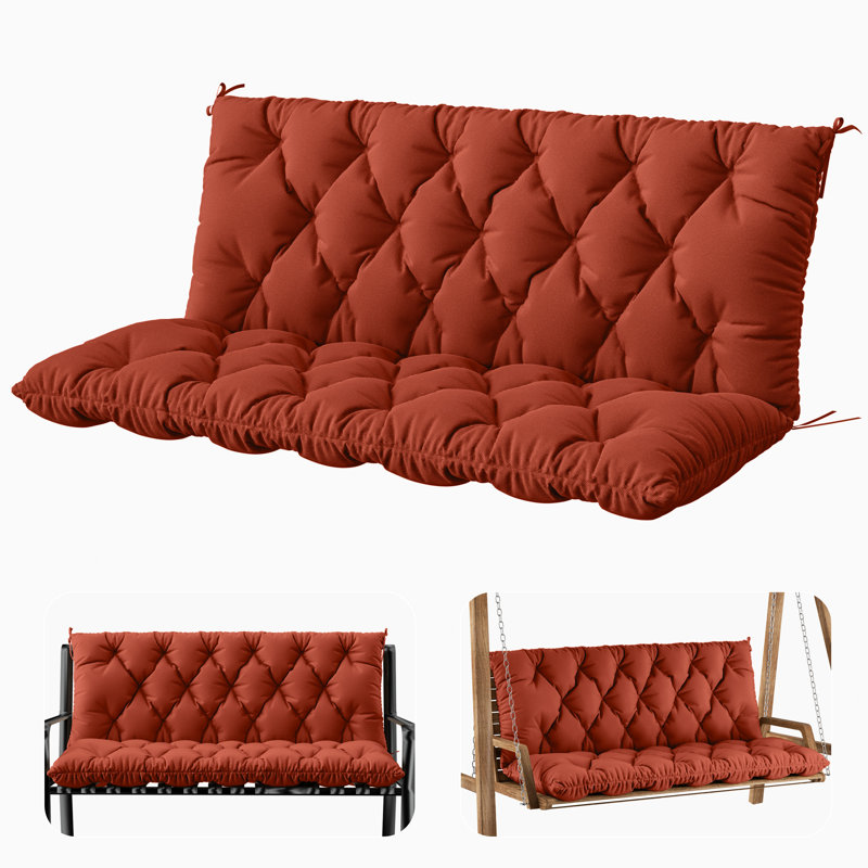 Coussin de banc d'extérieur Wynee, L 59,5 po x P 20 po, Rouge Terra