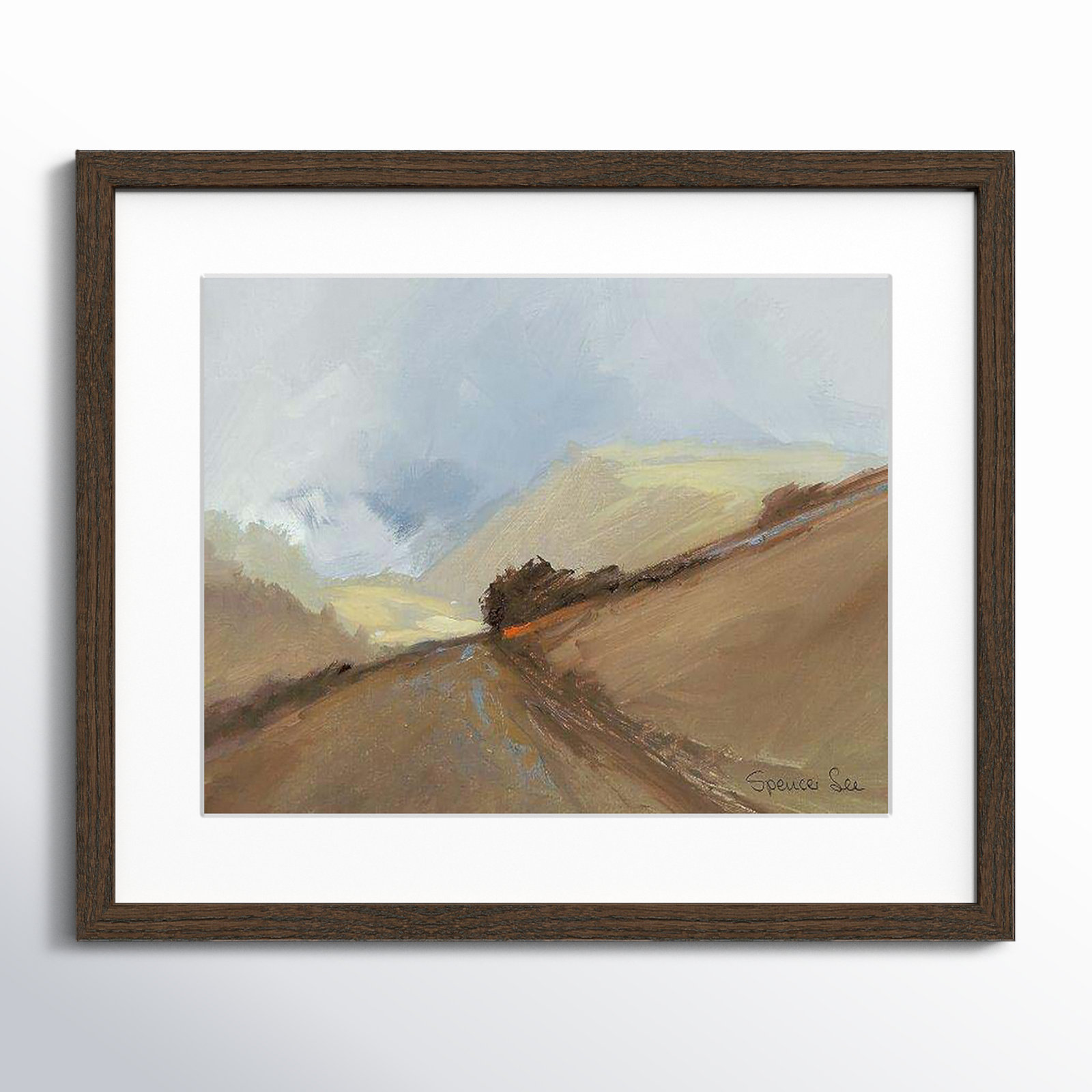 Heaven And Earth II by Spencer Lee, 16" H x 19" W x 0.75" D, Walnut Framed