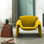 Fauteuil d'appoint moderne en similicuir, fauteuil lounge sculptural incurvé de 78 cm de large, fauteuil de lecture rembourré en cuir PU pour salon, chambre ou bureau-582250709