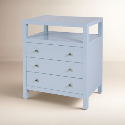 Celine 3-Drawer Acacia Nightstand