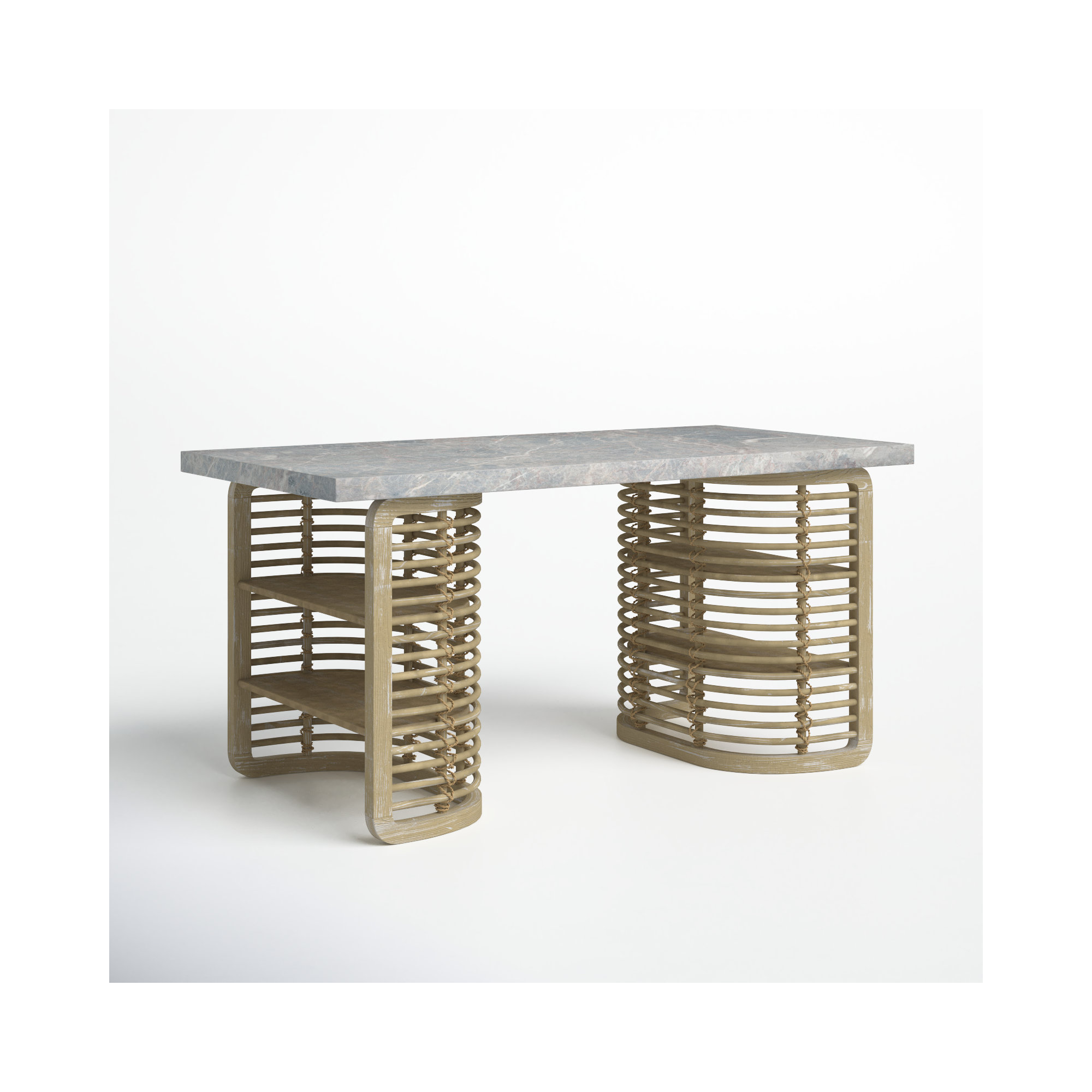 Surfrider Writing Desk, Natural/ Gray