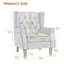 Fauteuil à oreilles capitonné avec accoudoirs roulés et coussin épais Duward-111234193