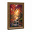 Art mural en toile noyer doré encadré pour salon, chambre à coucher, bureau ou vestibule - décoration murale décorative avec forêt d'automne-128996552-128996549