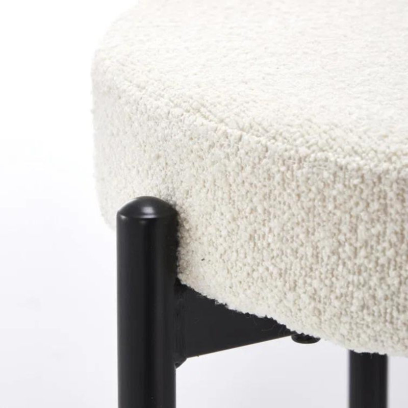 Chaise de salle à manger Kordelia, 2, Blanc, crème, Noir, noir, noir, noir