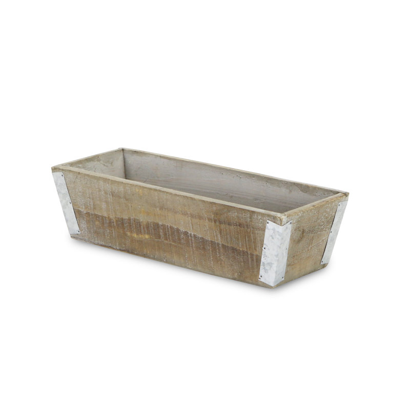 Boîte à fleurs en bois Jazmin, H 3,5 po x l 13,5 po x P 5,25 po