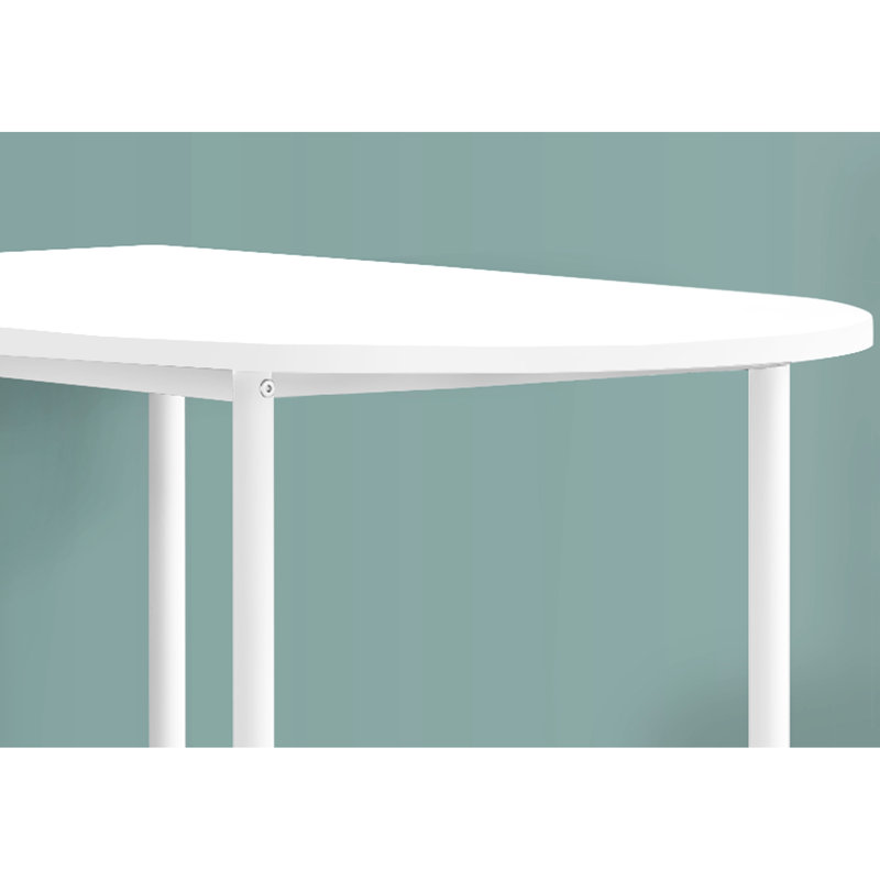 36" Home Bar Table, White Laminate Finish, Metal Legs, Modern Style X 23.28" Top, Frame, Contemporary