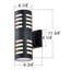 Applique murale d'extérieur à l'épreuve de la rouille en aluminium résistant à la rouille 2 lumières Bethannie Dusk to Dawn H 11,75 po